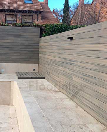 tarima exterior encapsulada Vintage en Valla de piscina