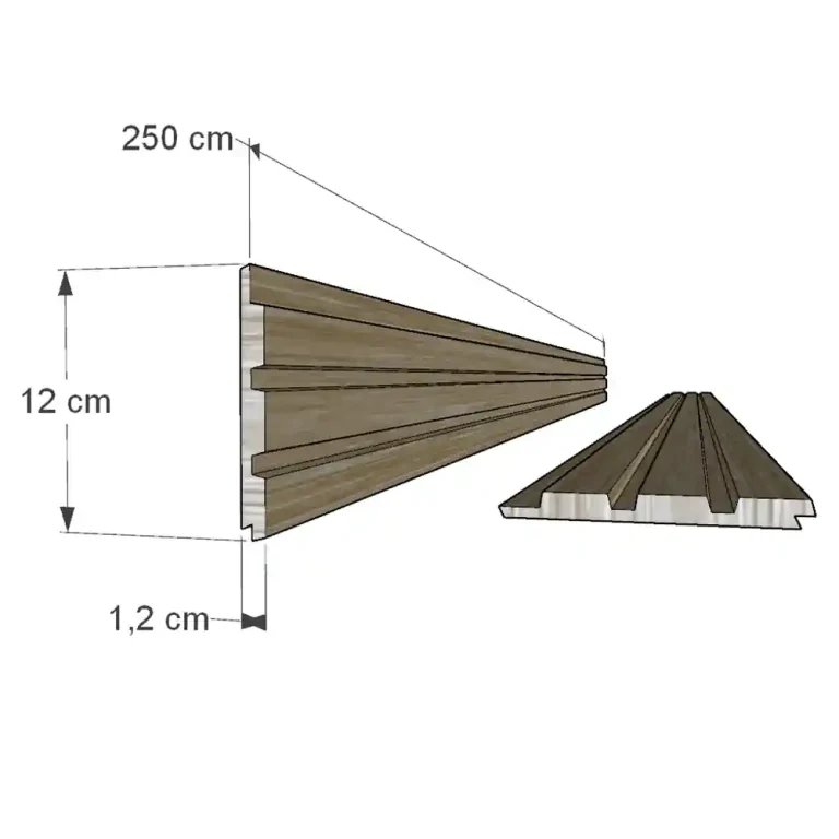 Panel decorativo 3d 12 mmcon medidas y perfil