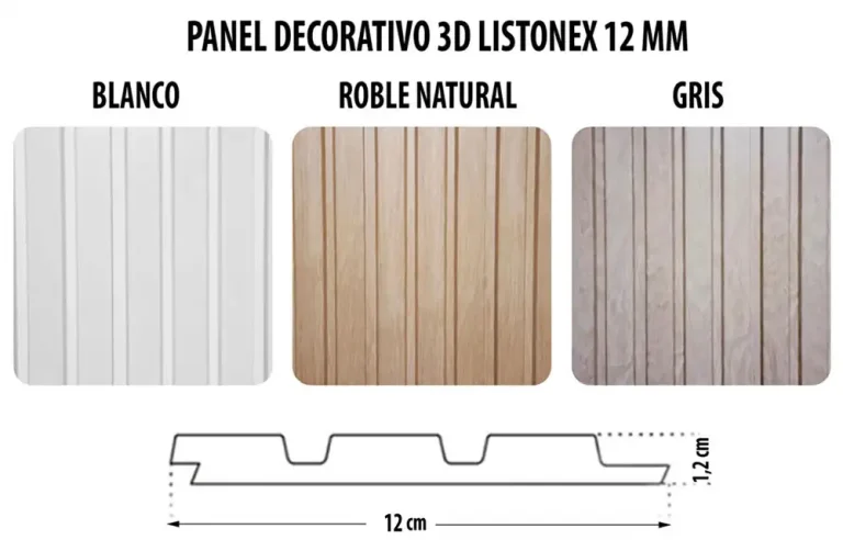 Paneles decorativos 3d de 12mm de ancho 3 colores