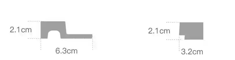 remates izquierdo y derecho de panel 3D 21 mmcon medidas