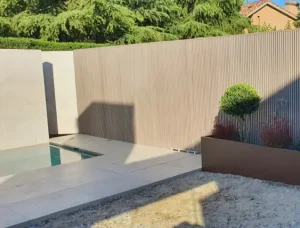 Panel composite 3D exterior Vintage en pared piscina