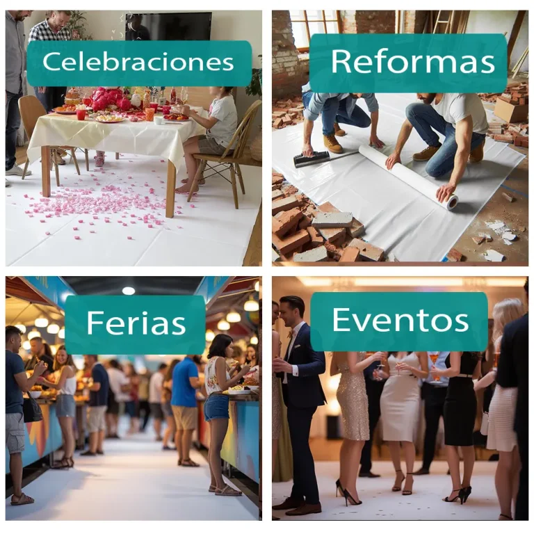 Rollo protector de suelo para celebraciones, reformas, ferias, eventos