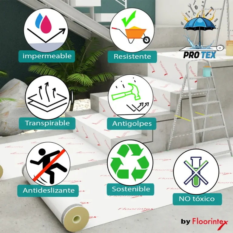 Protector de suelo para obras, reformas, pintar, resistente, adhesivo, antideslizante, transpirable, sostenible