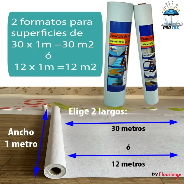 Protector de suelo protex en rollo adhesivo y reutilizable para obras y reformas