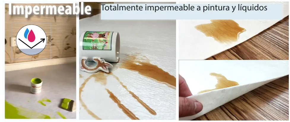 Rollo protector de suelo impermeable a líquidos y pintura