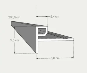Remate de inicio /final para panel de exterior 3D alistonado con medidas