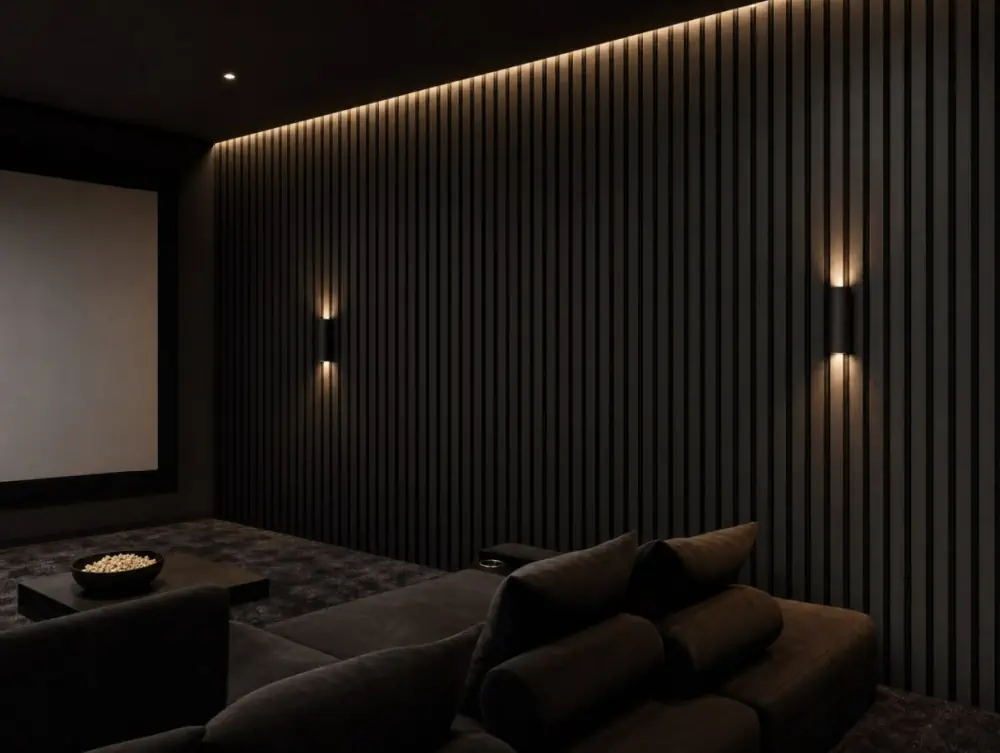 Acabado Negro Liso en sala de cine